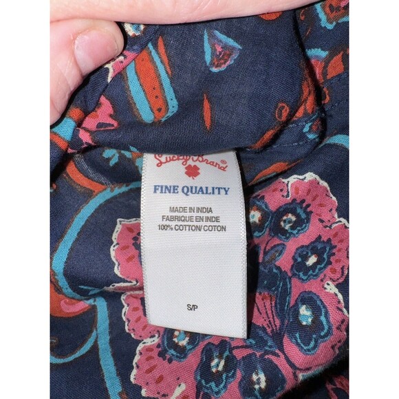 Lucky Brand Top Live Love Joan Button Down Floral Western Womens Size S - Picture 5 of 6